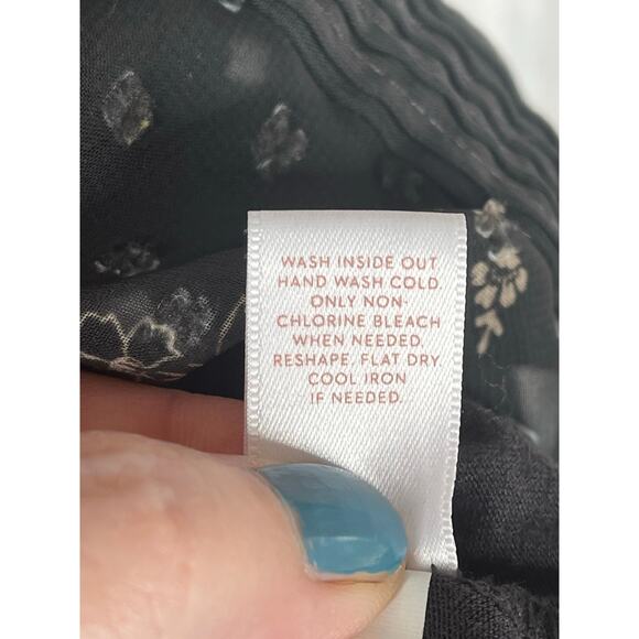 Lauren Conrad dark floral sheer overlaid top size L, EUC - Picture 4 of 13